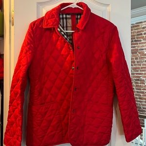 Red Burberry jacket